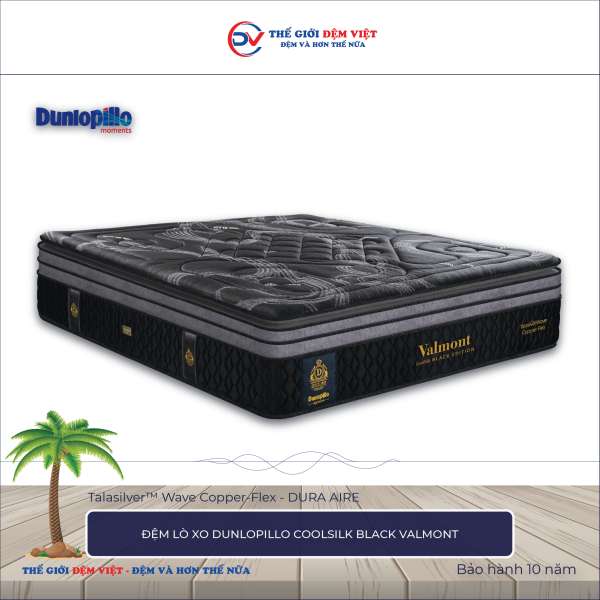 Đệm lò xo Dunlopillo CoolSilk BLACK Valmont